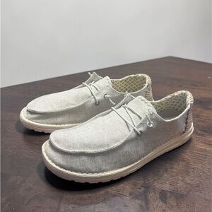 Hey Dude Wendy Chambray Java Tan/Gray Women’s Size 11 - EUC
